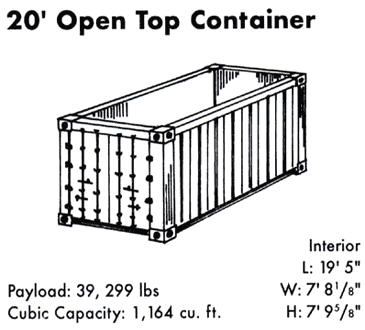 20 ft. Open Top Freight & Cargo Shipping Container