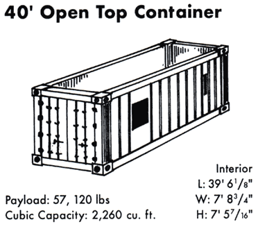 40 ft. Open Top Freight & Cargo Shipping Container